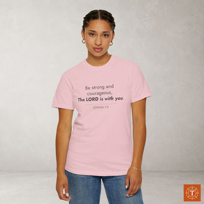 Joshua 1:9 Minimalist Bible Verse — Christian Scripture Tee