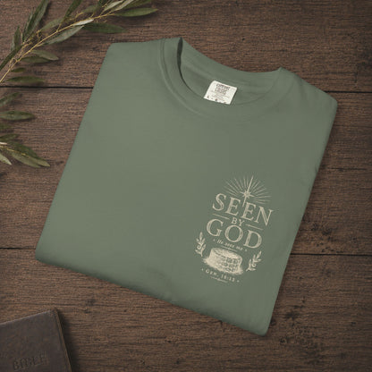Seen by God — Genesis 16:13 Subtle Scripture Tee | Chest Print