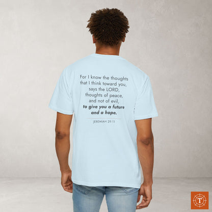 Jeremiah 29:11 Christian Scripture Tee — Full Verse Collection