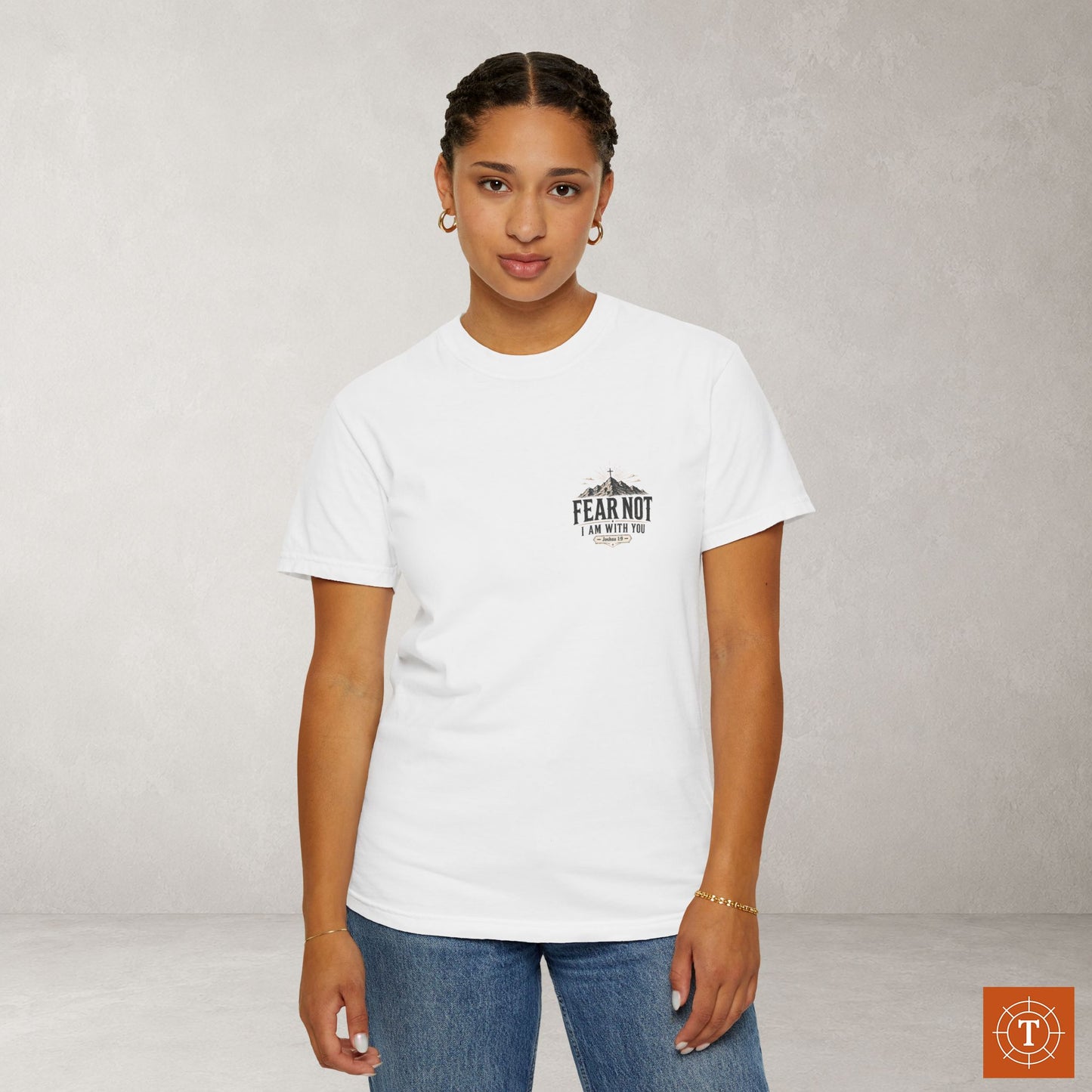 Fear Not — Joshua 1:9 Subtle Scripture Tee | Chest Print