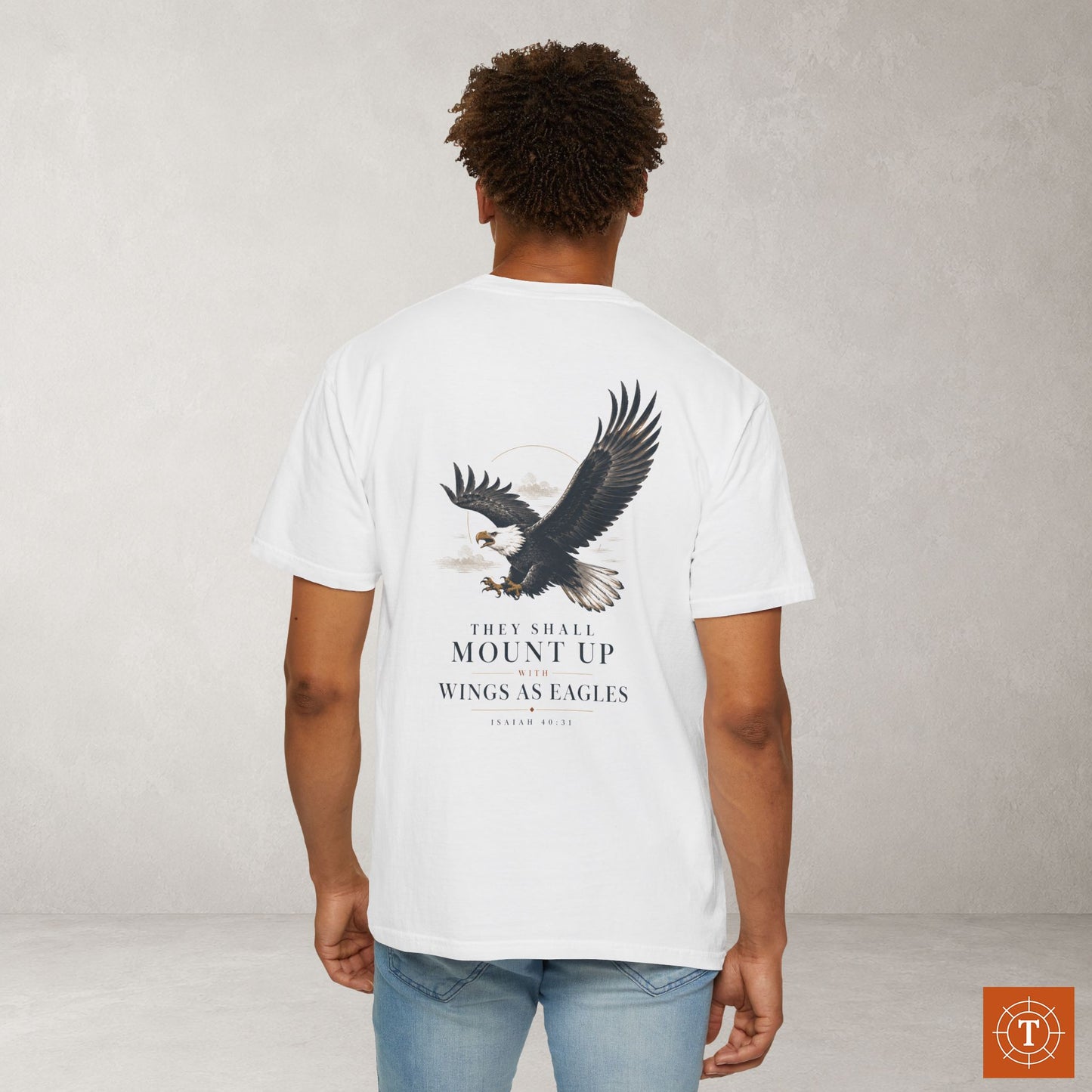Illustrated Scripture Tee - Isaiah 40:31 - Mount up wings like eagles