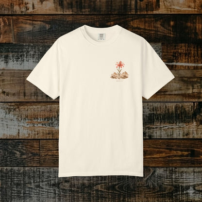 I will Blossom - Hosea 14:5 Lily Subtle Christian Hebrew-Roots Scripture Tee | Chest Print