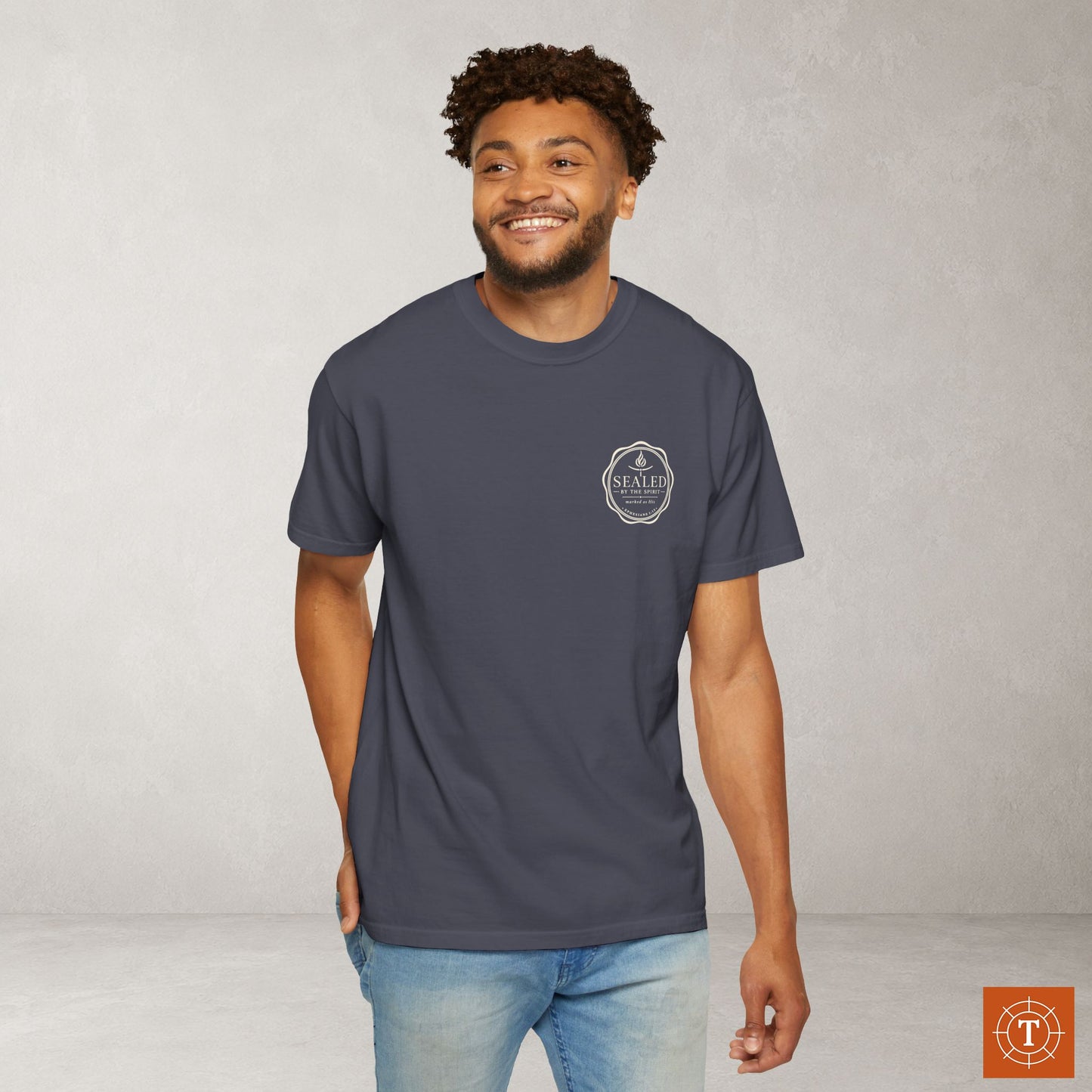 Sealed by the Spirit — Ephesians 1:13 Subtle Scripture Tee | Chest Print