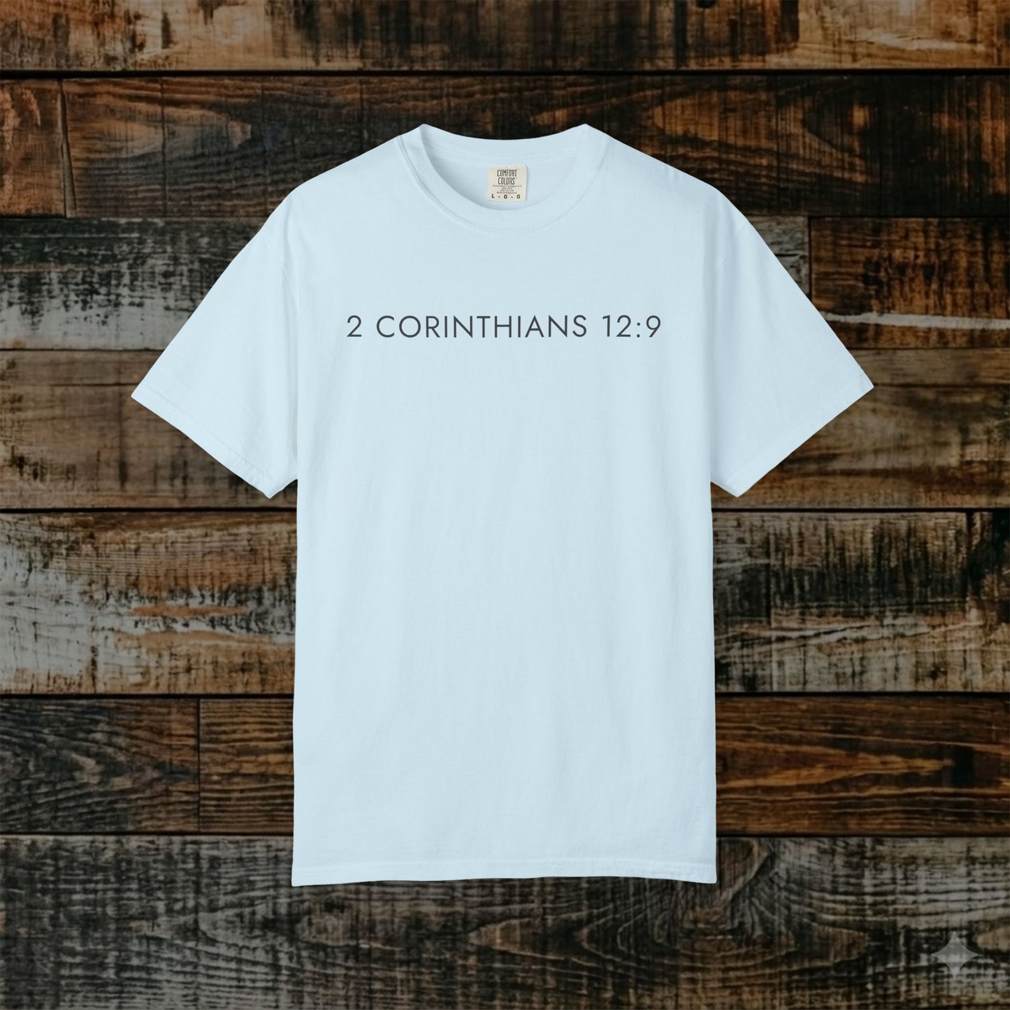 Aesthetic Christian Tee — 2 Corinthians 12:9 Modern Scripture Tee
