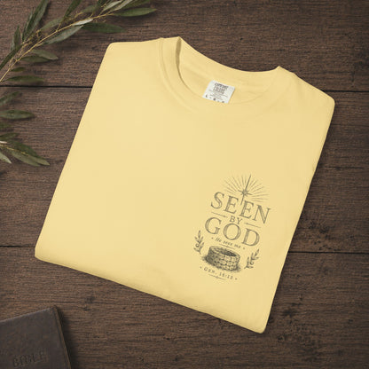 Seen by God — Genesis 16:13 Subtle Scripture Tee | Chest Print
