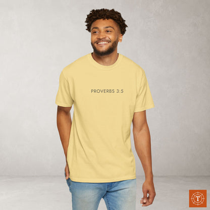 Aesthetic Christian Tee — Proverbs 3:5 Modern Scripture Tee
