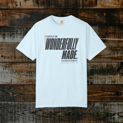Psalm 139:14 Minimalist Christian Bible Verse Tee - Fearfully and wonderfully made