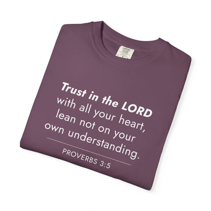 Proverbs 3:5 Minimalist Bible Verse Christian Scripture Tee