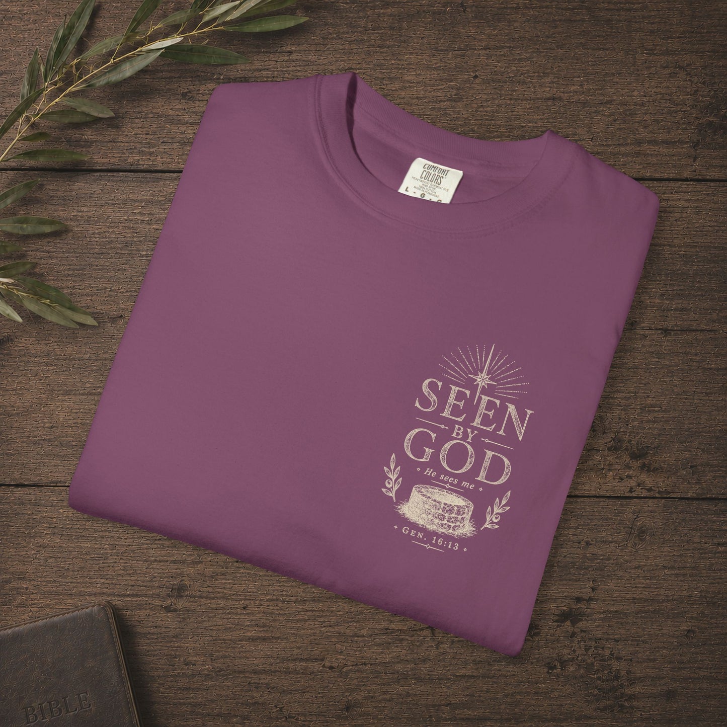 Seen by God — Genesis 16:13 Subtle Scripture Tee | Chest Print