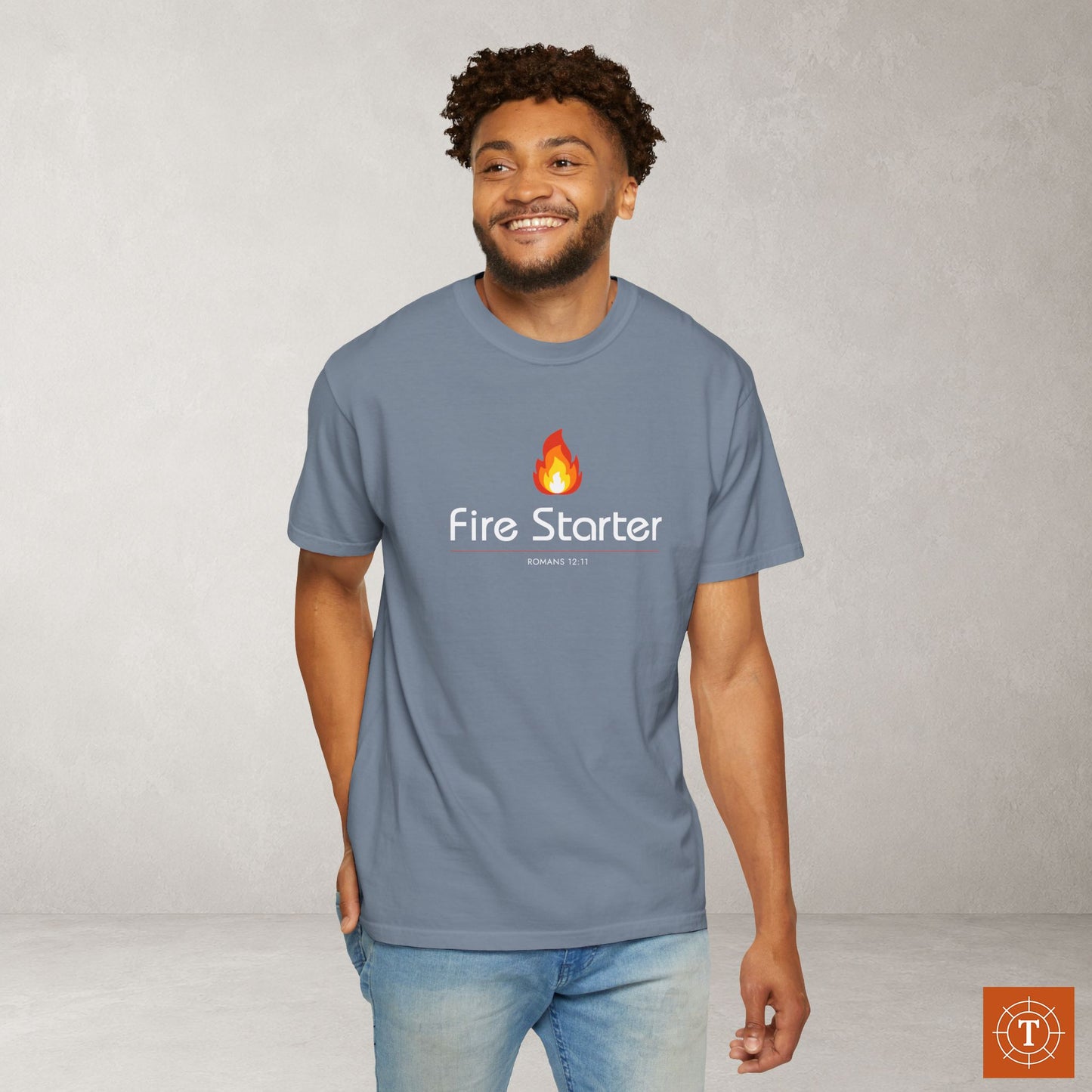 Illustrated Scripture Tee - Fire Starter - Passionate