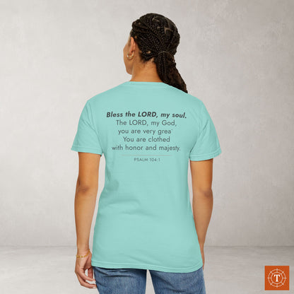 Psalm 104:1 Christian Scripture Tee — Full Verse Collection