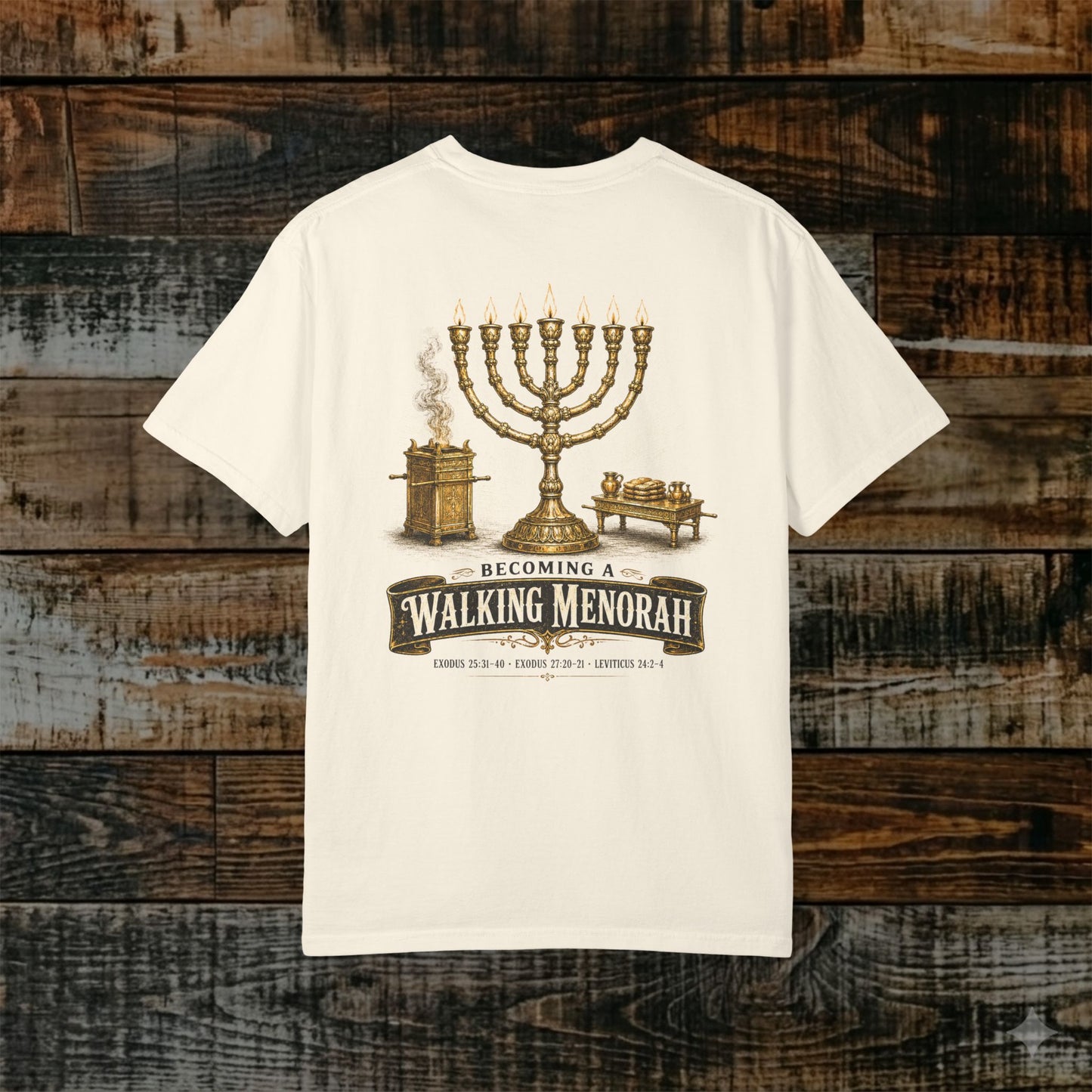 Illustrated Scripture Tee - Exodus 25 & 27 - Becoming a Walking Menorah Shirt