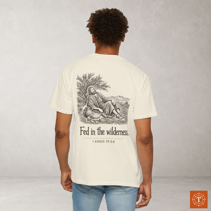 Illustrated Scripture Tee - 1 Kings 19:5-8 - Fed in the wilderness Shirt