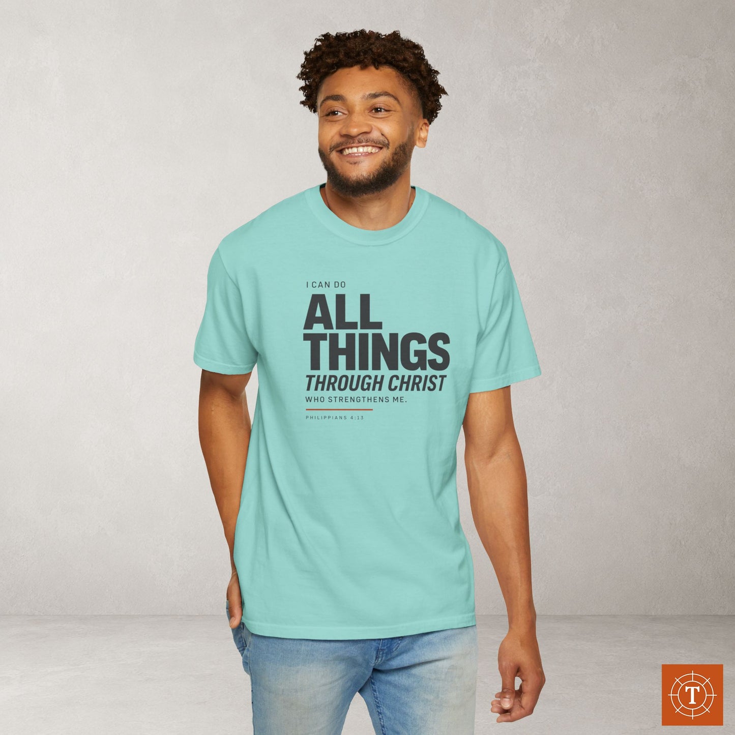 Philippians 4:13 Minimalist Christian Bible Verse Tee - I can do all things through Christ Shirt