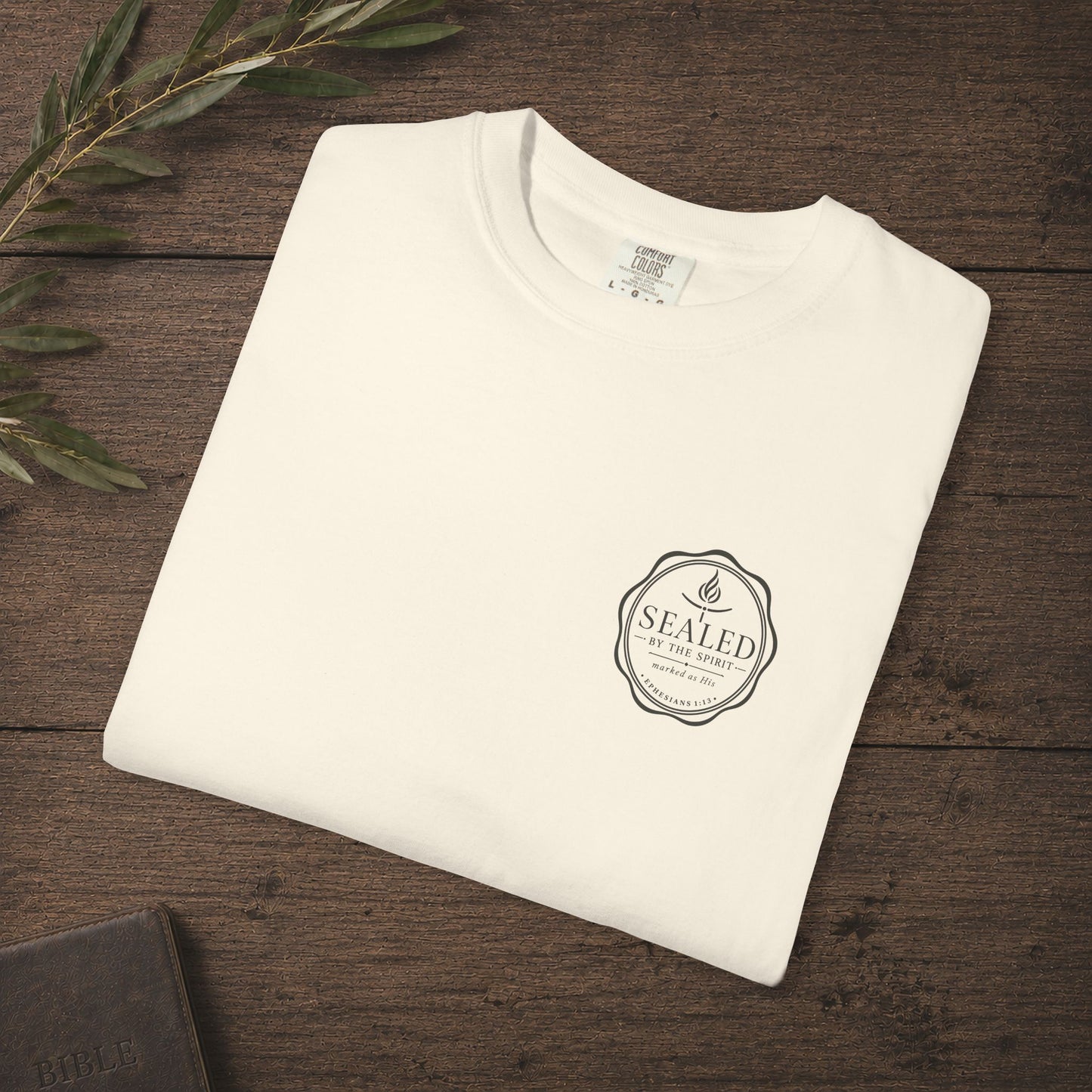 Sealed by the Spirit — Ephesians 1:13 Subtle Scripture Tee | Chest Print
