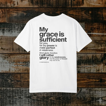 2 Corinthians 12:9 Hebrew-Roots Scripture Tee - Full Verse - His Grace is enough