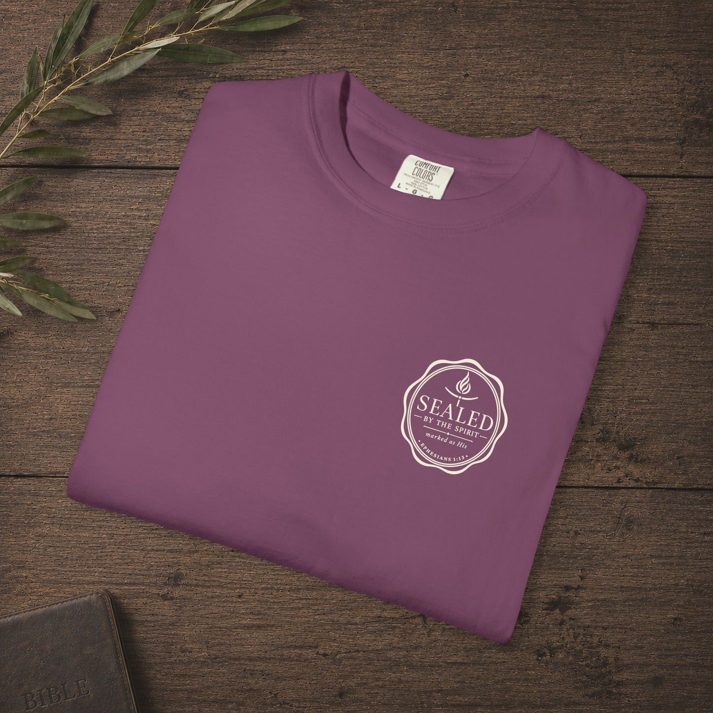 Sealed by the Spirit — Ephesians 1:13 Subtle Scripture Tee | Chest Print