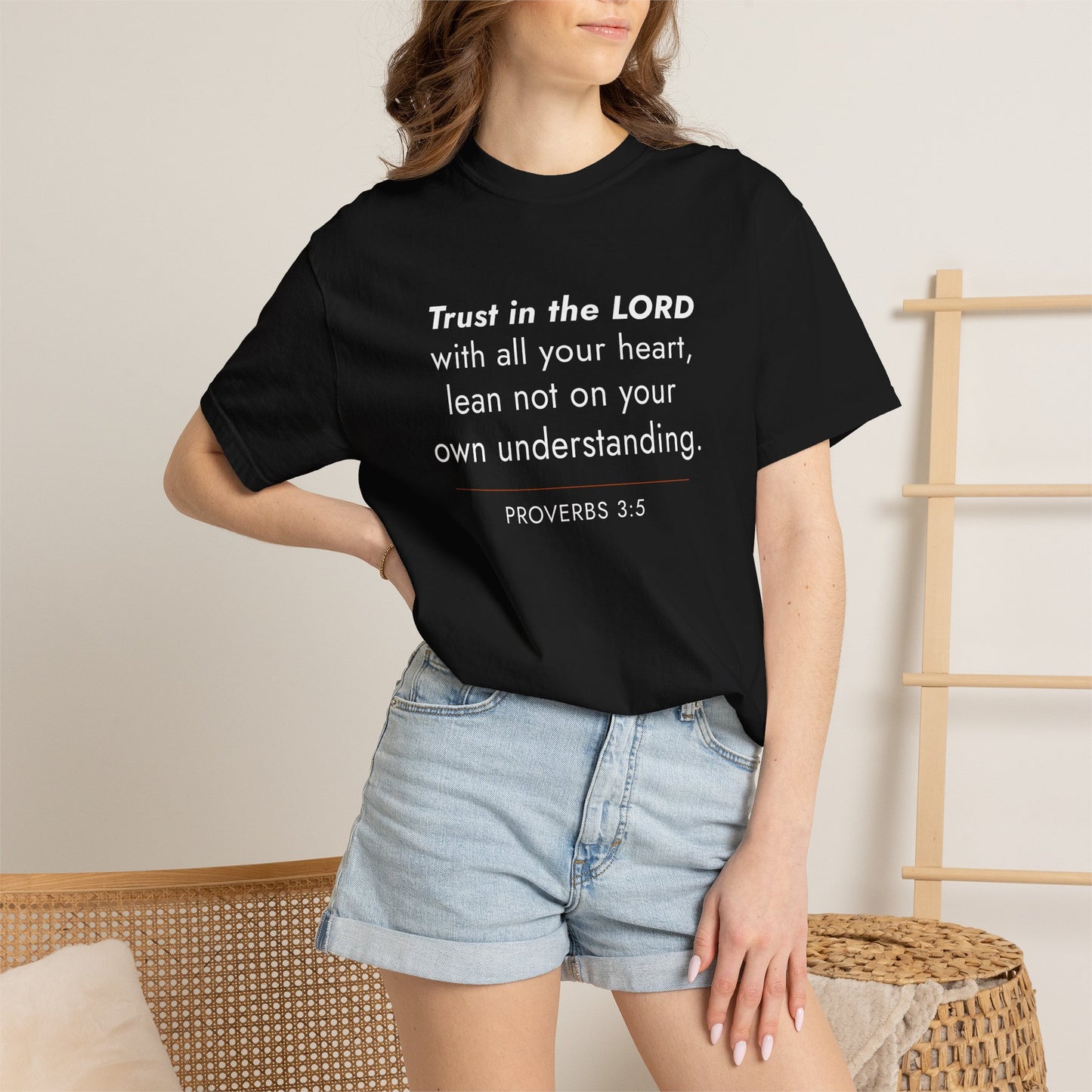 Proverbs 3:5 Minimalist Bible Verse Christian Scripture Tee