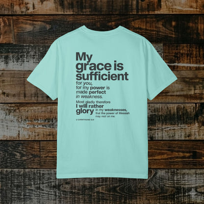 2 Corinthians 12:9 Hebrew-Roots Scripture Tee - Full Verse - His Grace is enough