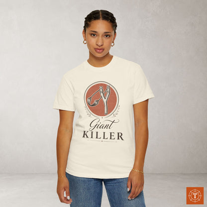 Illustrated Scripture Tee - 1 Samuel 17:47 - Feminine Giant Killer Shirt