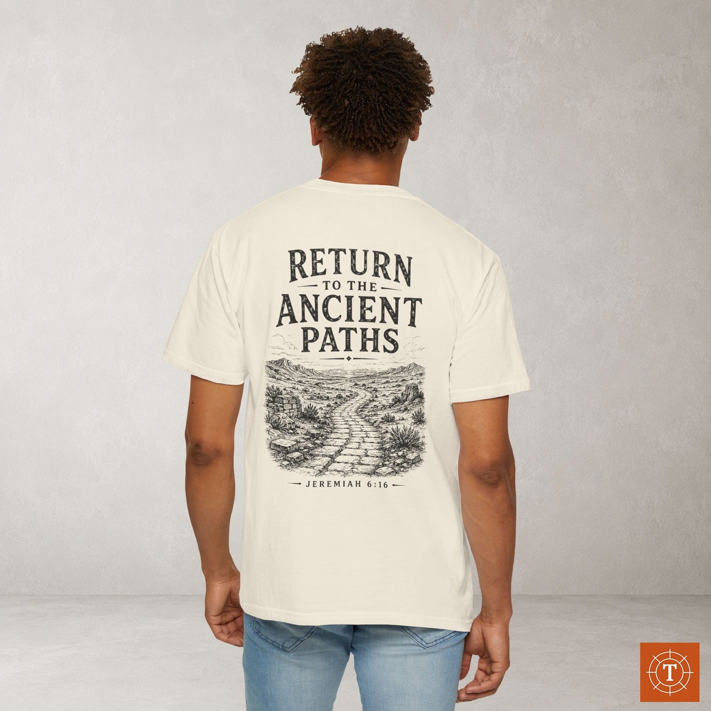 Illustrated Scripture Tee - Jeremiah 6:16 - Ancient Paths