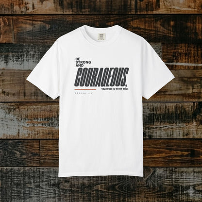 Joshua 1:9 Minimalist Hebrew Roots Scripture Tee - Be strong and courageous