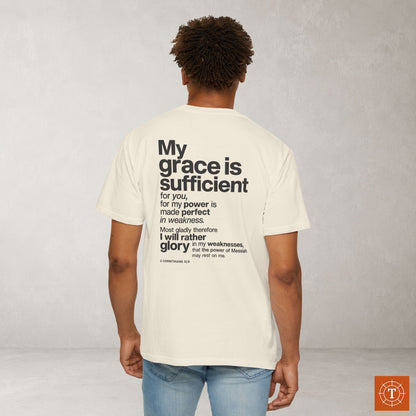2 Corinthians 12:9 Hebrew-Roots Scripture Tee - Full Verse - His Grace is enough
