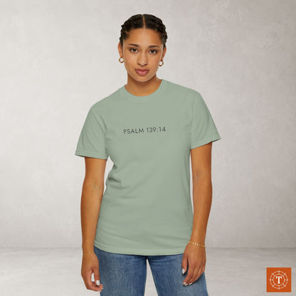 Aesthetic Christian Tee — Psalm 139:14 Modern Scripture Tee