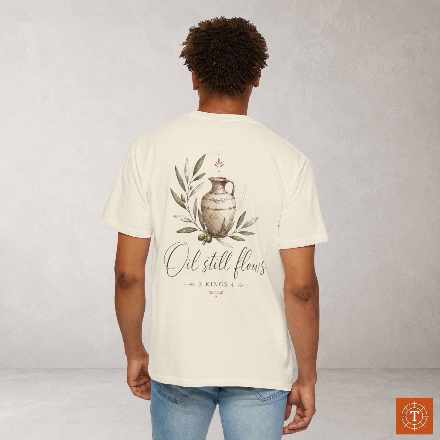 Illustrated Scripture Tee - 2 Kings 4 - Oil still flows