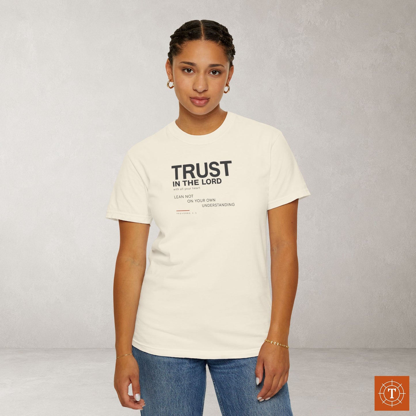 Proverbs 3:5 Minimalist Christian Scripture Tee - Trust in the LORD with all your heart