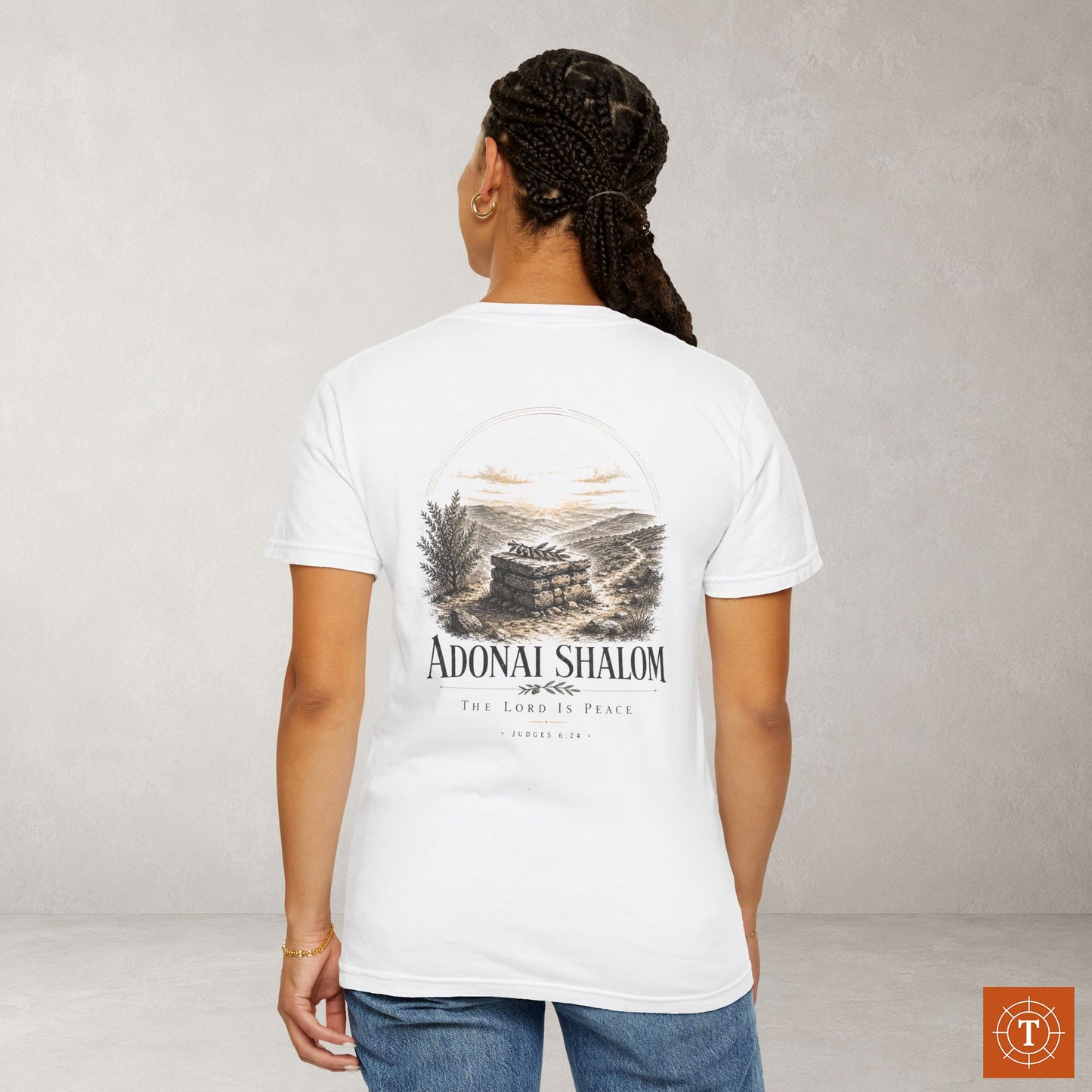 ADONAI SHALOM - Names of God Tee - Judges 6:24 - Back Print