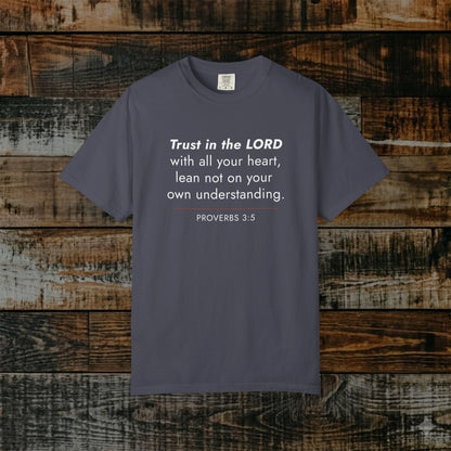 Proverbs 3:5 Minimalist Bible Verse Christian Scripture Tee