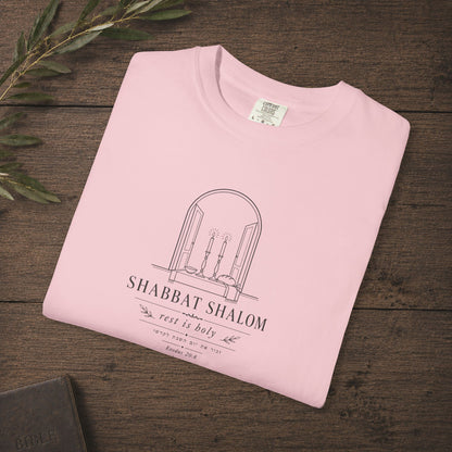 Illustrated Scripture - Exodus 20:8 - Shabbat Shalom Shirt Hebrew Roots Tee